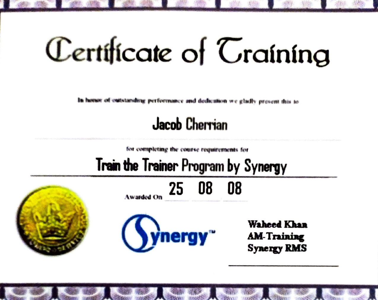 Certificate 1